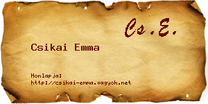 Csikai Emma névjegykártya
