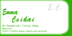 emma csikai business card